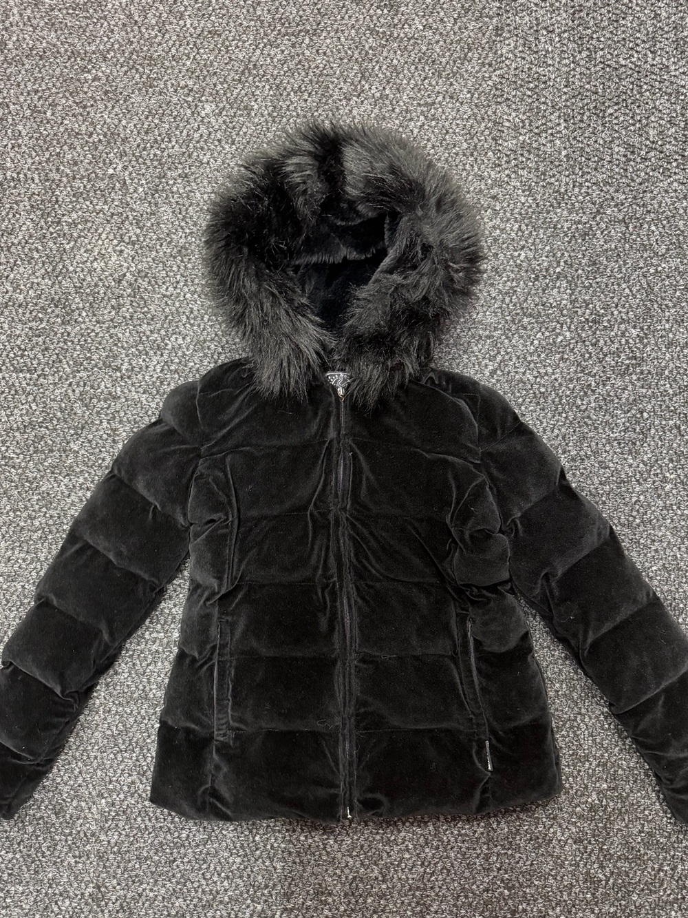 Killstar Black Velvet Winter Puffer Jacket
